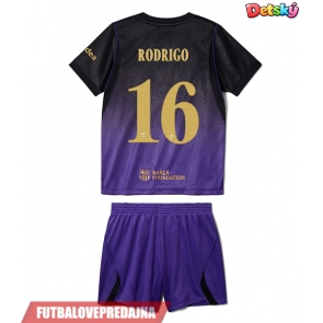 Lacne Dětský Futbalové dres Barcelona Rodri Hernandez #16 2026-27 Krátky Rukáv - Preč (+ trenírky)
